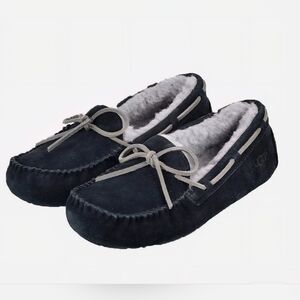 NWOB UGG Dark Suede Moccasin Slippers